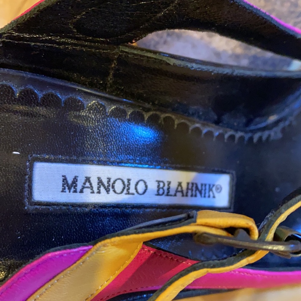 Manolo Blahnik Fabulous Multicolored Slides, 37.5 - image 5